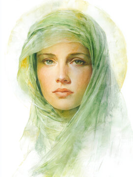 Blessed Mother Side Profile AI Generative