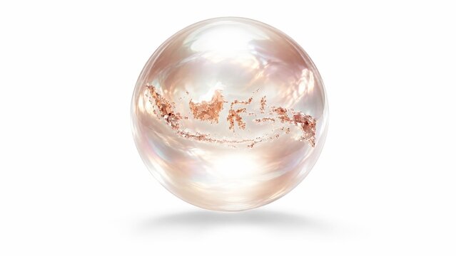 Crystal glass sphere with gold Indonesia map inside