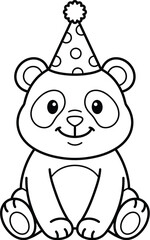 Fototapeta premium Cute panda bear in party hat