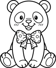 Fototapeta premium Cute panda bear with bow tie