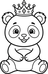 Obraz premium Cute teddy bear wearing a crown