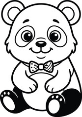 Fototapeta premium Cute panda bear with bow tie