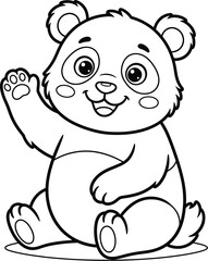 Obraz premium Cute panda bear waving