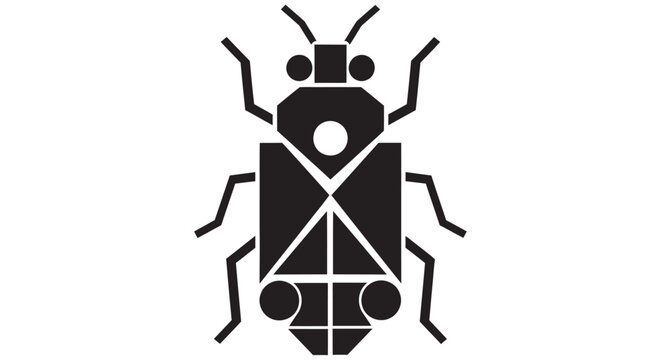 Black Silhouette Of An Insect Minimalist Vector Graphic On White Background