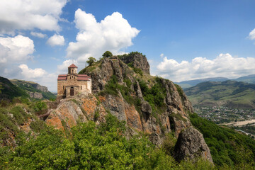Fototapeta premium The Shoa Temple on a Mountaintop in Kabardino-Balkaria