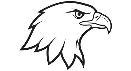 Fototapeta premium Eagle Head Silhouette On White Background Black And White Graphic