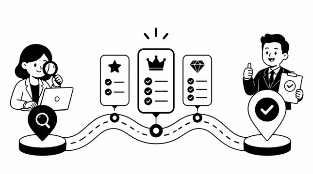 Illustration of mobile app development and user feedback process.