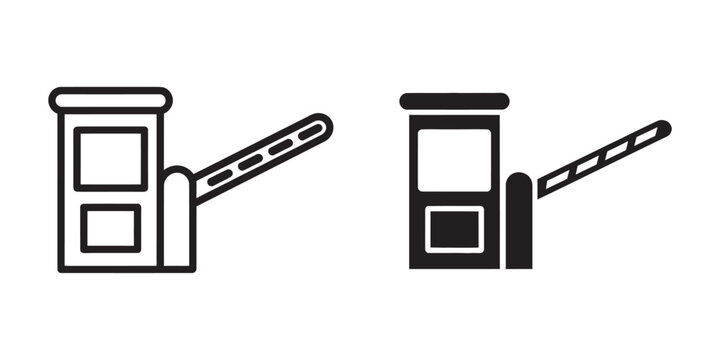 Toll road icon logo line black symbols collections, road toll booth payment system highway travel outline vector icons