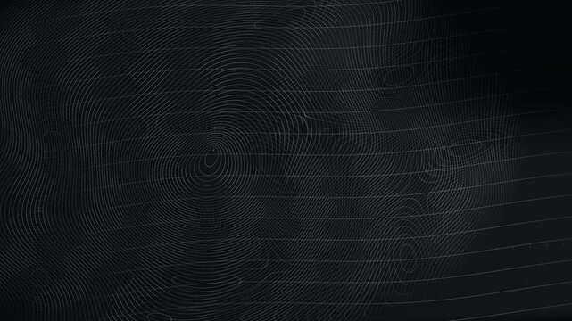 Dark Abstract Topographic Lines Flowing Smoothly