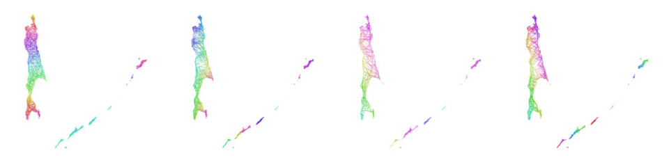 Obraz premium Colorful sketch Sakhalin map design set