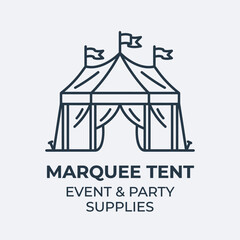 Obraz premium A simple line art illustration of a large outdoor event tent