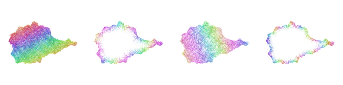 Multicolored sketch Yevrey map design set