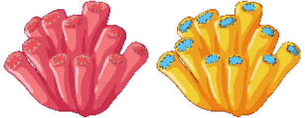 Red and Yellow Tube Coral Vector Illustration on White Background © GraphicsRF
