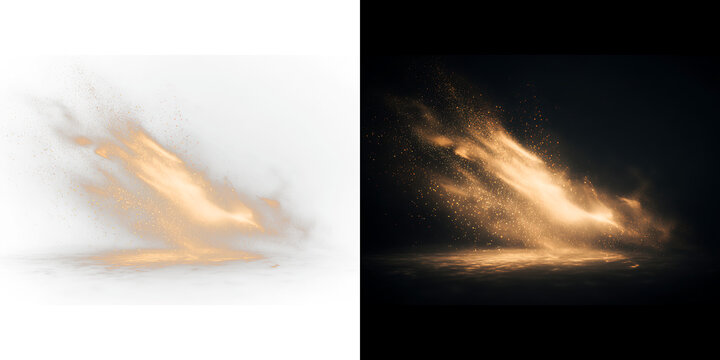 Realistic Sand Spray Explosion on Transparent Background PNG