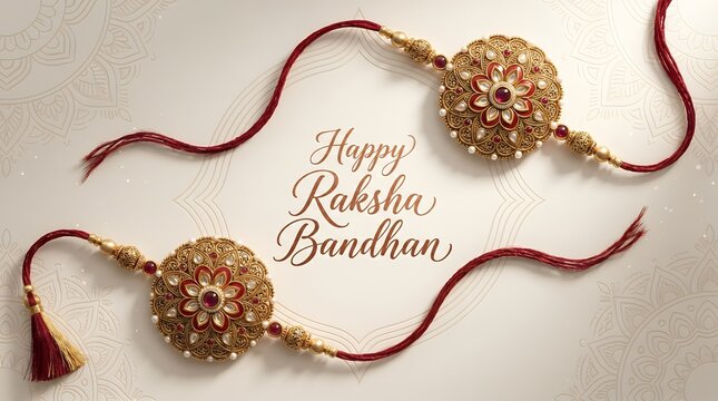 Elaborate Ornate Traditional Gold Rakhi Bracelet for Brotherly Love Celebration