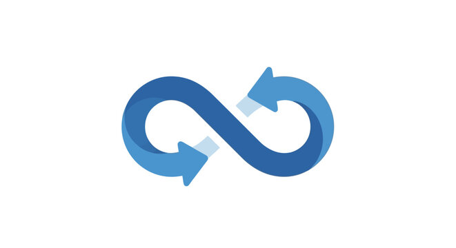 Blue Infinity Symbol with Arrows.