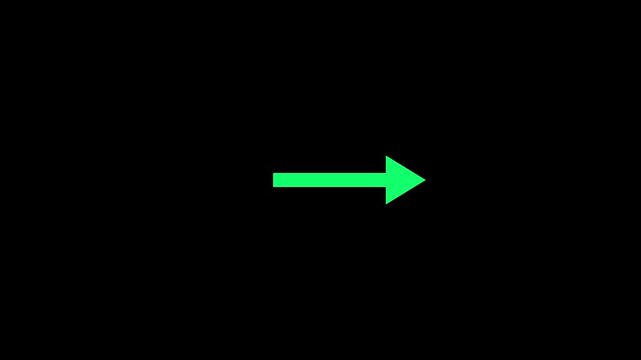 arrow black background. direction symbol indicating back or previous page. simple red pointer showing opposite direction.4k motion video.
