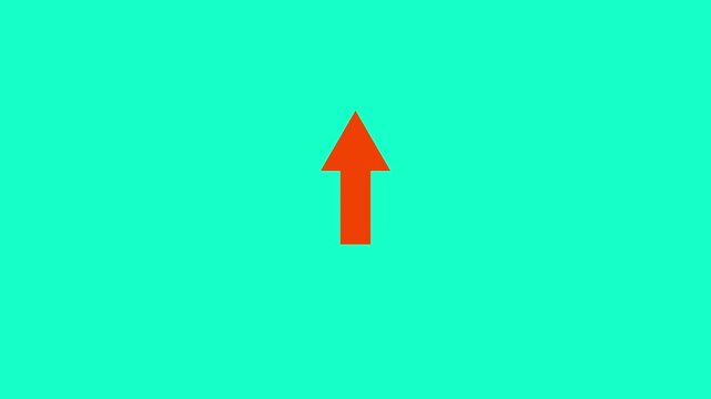 arrow black background. direction symbol indicating back or previous page. simple red pointer showing opposite direction.4k motion video.