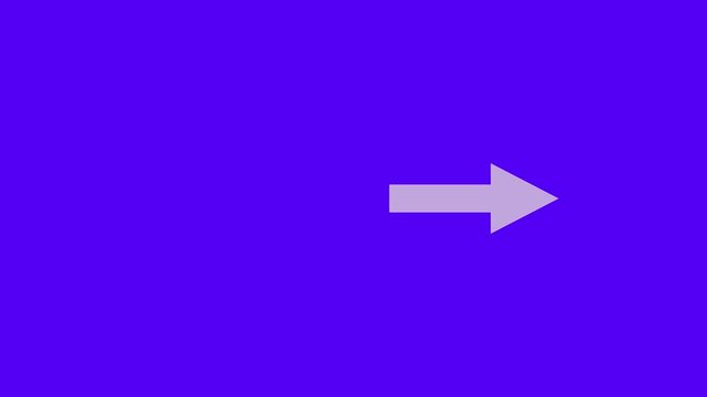 arrow black background. direction symbol indicating back or previous page. simple red pointer showing opposite direction.4k motion video.