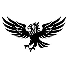 Naklejka premium Black Eagle Bird Silhouette Graphic Design.
