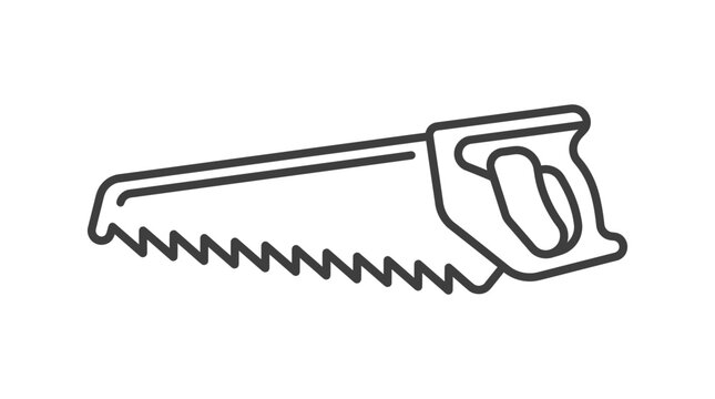 Hand saw with sharp teeth.