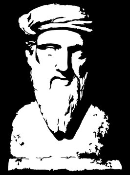Vector-based portrait Pythagoras of Samos