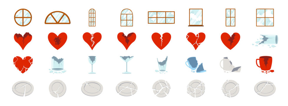 Creative Broken Cracked Shattered Illustration Collection
