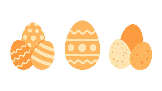 Pastel decorated egg set with striped and speckled designs