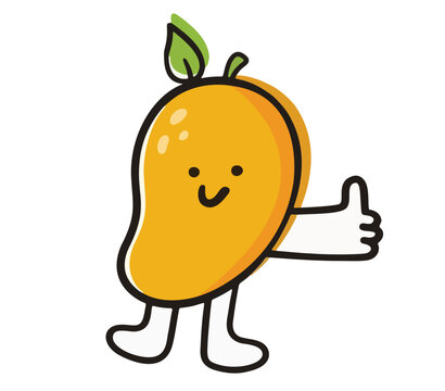 funny  mango fruit cartoon doodle