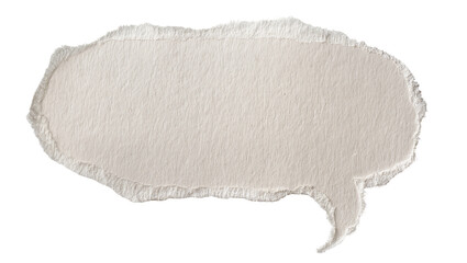 Fototapeta premium Torn paper speech bubble with rough edges, isolated on transparent background