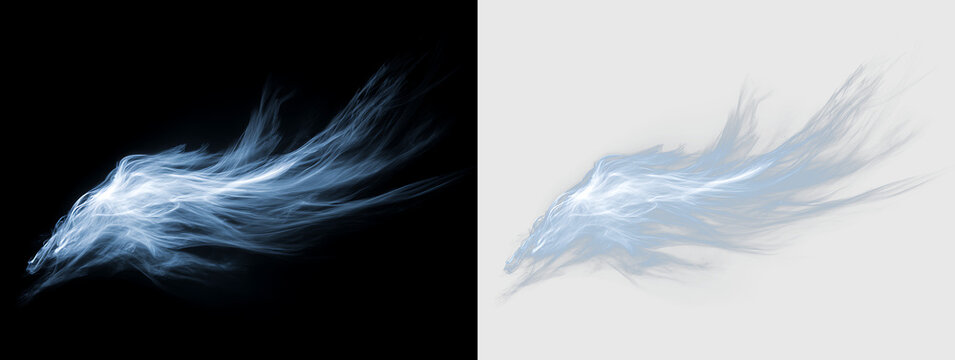Abstract Blue Air Current with Luminous Wave Effects PNG