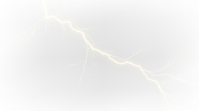 Bright Electric Yellow Bolt with Powerful Discharge Effect PNG