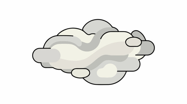 A stylized gray and white cloud with rounded shapes and smooth lines