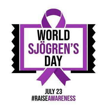 World sj gren's day awareness ribbon graphic with text and decorative frame for advocacy campaigns