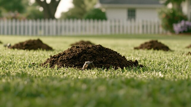 Freshly Dug Soil Piles in Garden