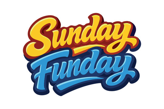 Sunday funday bold typography concept with playful lettering design typography lettering colorful celebration positive creative template