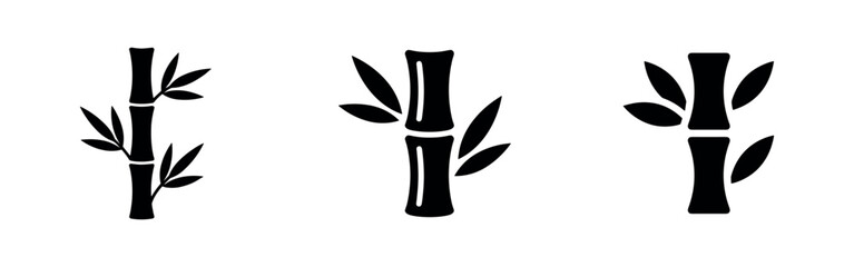 Bamboo stalk icon set, Asian plant and nature symbol vector illustration. © Lili