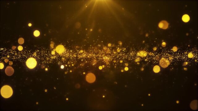Cinematic Gold Bokeh Light Leaks and Floating Dust Particles