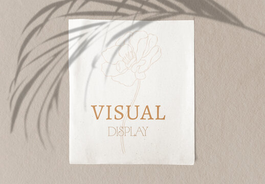 Minimalist Floral Poster Mockup PSD