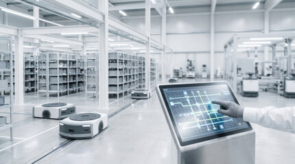 Fototapeta premium Automated warehouse logistics system for efficient supply chain management