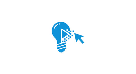 Fototapeta premium Blue light bulb with cursor.