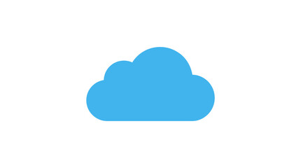 Fototapeta premium A simple blue cloud icon isolated on a clean white background