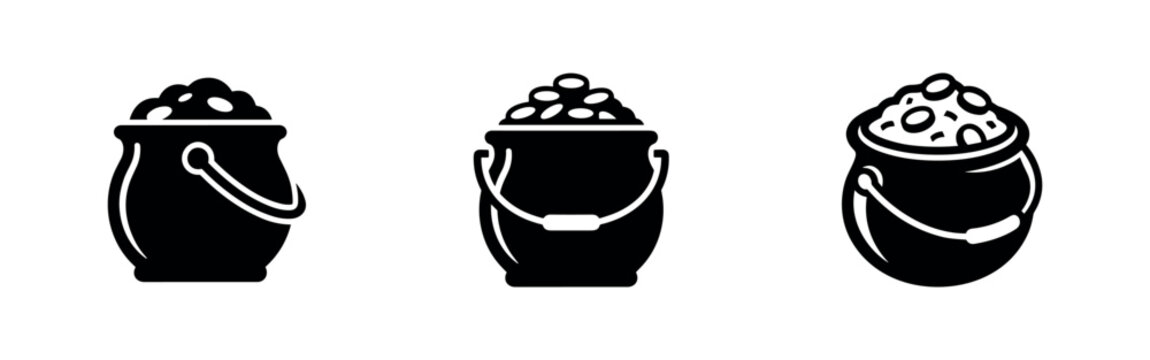 Three black silhouette icons of hands showing different gestures.