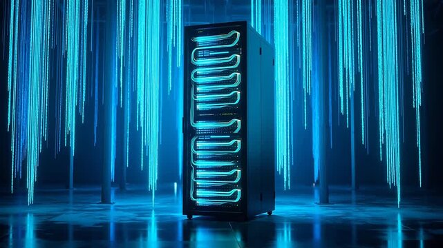 Server rack in digital data stream