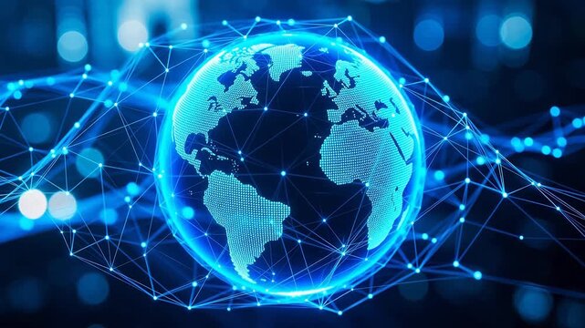 Digital globe with network connections