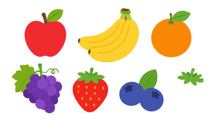 Colorful fruit and berry vector set on white background © Mark