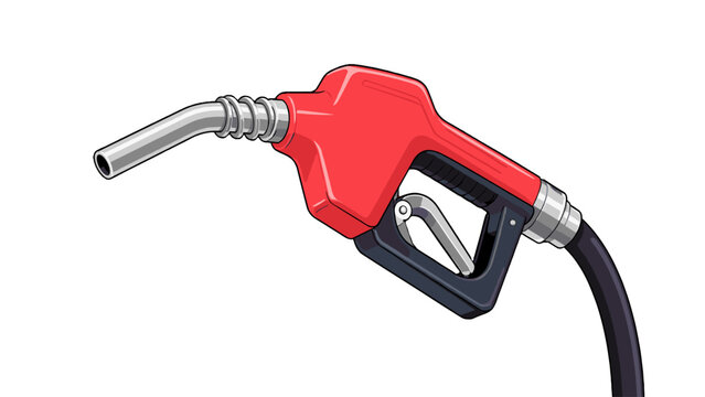 Red fuel pump nozzle vector illustration isolated on white