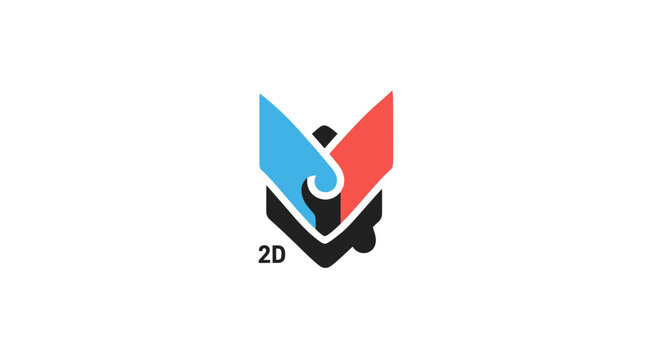 Colorful 2D graphic design logo symbol.