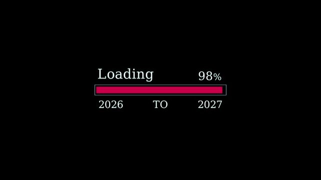 Loading progress bar animation from 0 to 100 with transparent background, Animated progress bar from 0 to 100 increasing percentage with ,4k motion video.