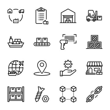 Simple Icon Set | Supply Chain, SCM, Logistics, Traceability